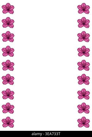 Dekorative Vektorgrenze mit rosa Kirschblüten, elegante Blumenillustration für Design Stock Vektor