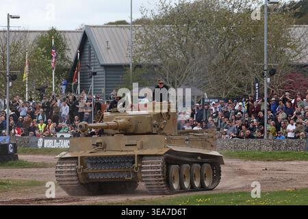 Tiger Tank 131, der weltberühmte deutsche Panzer aus dem Zweiten Weltkrieg und der einzige ursprüngliche Tiger I, der sich derzeit in einem betriebsbereiten Zustand befindet. Stockfoto