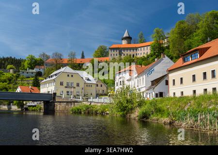 Rožmberk nad Vltavou, Moldau, Budweis, Tschechische Republik Stockfoto