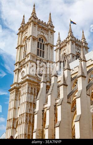 Towers of Westminster Abbey, City of Westminster, London, England, Vereinigtes Königreich Stockfoto
