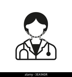 Symbol Für Weiblichen Doktor Avatar Stock Vektor
