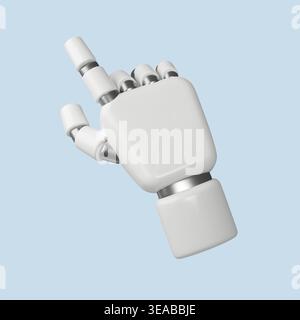 3D-Rendering von Roboterhand-Zeigefinger für Automatisierung und KI-Technologie Stockfoto
