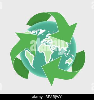 Förderung der Nachhaltigkeit durch umweltfreundliche Recyclingverfahren und globales Bewusstsein Stock Vektor