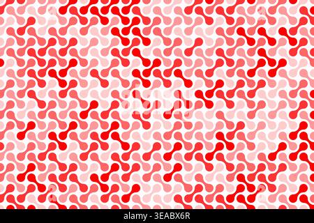 Muster mit rotem Metaball-Muster. Abstrakte flache Blobs Vektorillustration. Stock Vektor