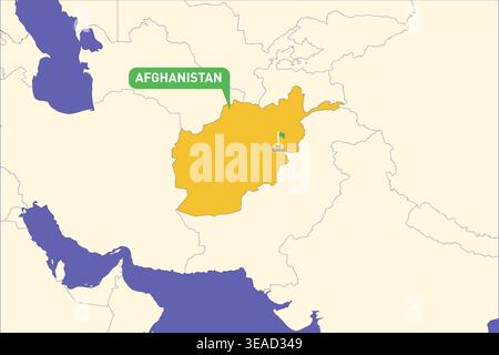 Hervorgehobene Infografik-Karte von Afghanistan perfekt für pädagogische Zwecke Reiseführer Geographie-Präsentationen und nationales Kulturprojekt Stock Vektor