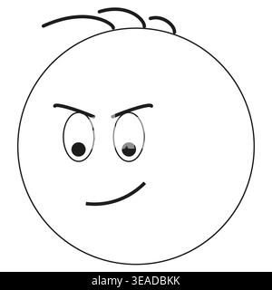 Smiley Face Cartoon Ausdruck. Dekoratives Randelement. Farbformvektor. Orangefarbener roter Rahmen. EPS 10. Stock Vektor