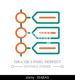 Pixel Perfect Symbol für zweifarbige Linien Stock Vektor