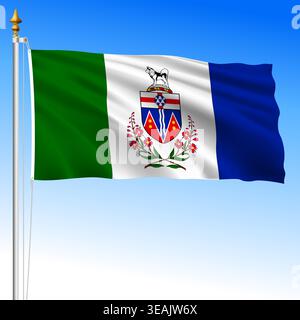 Yukon winkende Flagge, Kanada, Nordamerika, Vektorillustration Stock Vektor