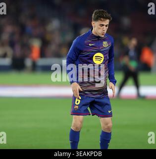 Sabadell, Barcelona, Spanien. April 2026. Barcelona Spanien 22.04.2026 Gavi Paez (FC Barcelona) Gesten während der La Liga EA Sports zwischen FC Barcelona und Celta im Camp Nou am 22. April 2026 in Barcelona. (Kreditbild: © Xavi Urgeles/ZUMA Press Wire) NUR REDAKTIONELLE VERWENDUNG! Nicht für kommerzielle ZWECKE! Stockfoto
