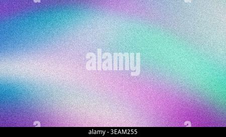 Abstrakter 4K-körniger Hintergrund mit weichen, verschwommenen Übergängen in violetten, rosa, hellblauen und mintgrünen Farben; perfekt für moderne Hintergrundbilder und Web Stockfoto