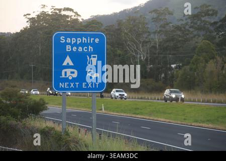 Coffs Harbour, NSW, Australien. April 2026. Saphire Beach nächste Ausfahrt auf dem Pacific Highway. Quelle: NSW Images/Alamy Stockfoto