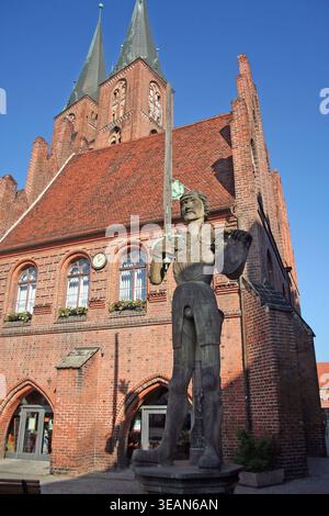 Rathaus, brandenburg, rolandstatue, Rathaus, Brandenburger, roland Statuen Stockfoto