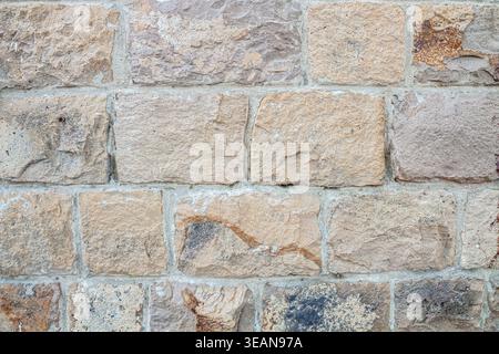 Mauerwerk, Steinmauer, Sandsteinmauer, Mauerwerk, Steinmauern, Sandsteinwände Stockfoto