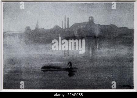 Nocturne: The River at Battersea, 1878 (Design), 1887 (Druck), Lithographie auf Papier, James McNeill Whistler (1834–1903), (Hammershøi, The Eye That List) Stockfoto