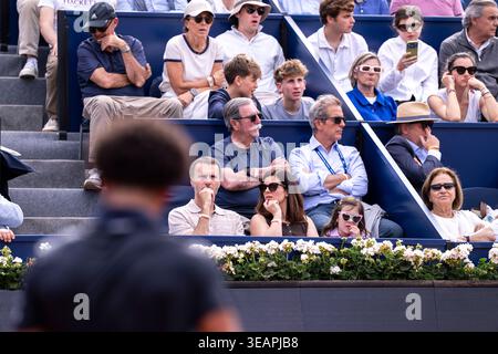 Rafael Jódar aus Spanien spielt gegen Arthur Fils aus Frankreich während des Halbfinalspiels bei den ATP 500 Barcelona Open Banc Sabadell 2026 Stockfoto