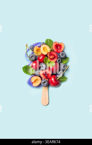 Fruchtig, Eis, Frucht, Eis, Eis, Eiskräne Stockfoto