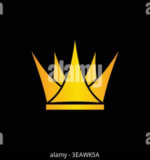 Luxus Gold Krone Vektor Icon Königliches Symbol Elegante König Königin Design Illustration Stock Vektor