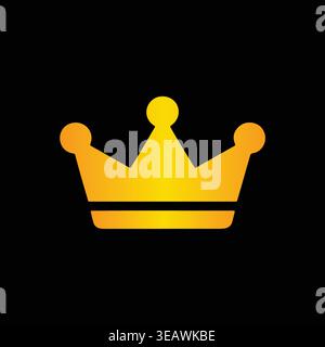Luxus Gold Krone Vektor Icon Königliches Symbol Elegante König Königin Design Illustration Stock Vektor
