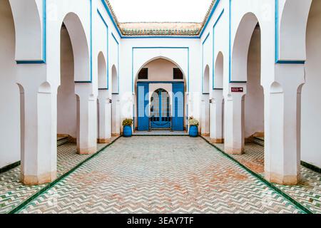 Innenhof des Bahia Palace in Marrakesch, Marokko Stockfoto