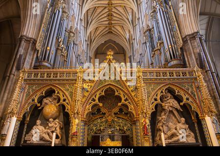 Chorschirm und Kirchenschiff, Westminster Abbey, London, England, Großbritannien Stockfoto