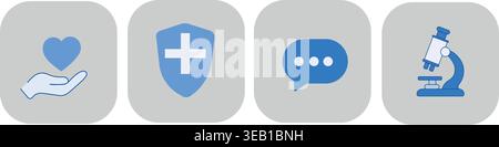 Medizinisches Symbol-Set – Healthcare Symbols Collection in flachem Design Stock Vektor