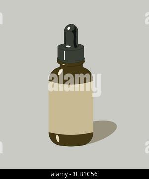 Kosmetikflasche Mockup – Skincare Creme oder Ölbehälter Illustration Stock Vektor