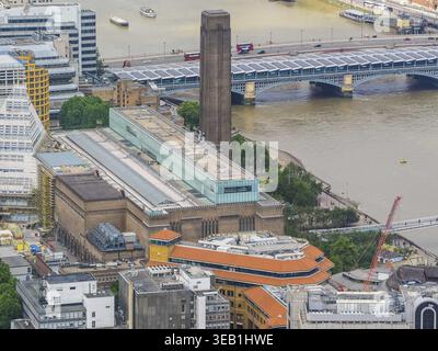 High Dynamic Range HDR Luftaufnahme der Tate Modern Art Gallery in London, Großbritannien Stockfoto