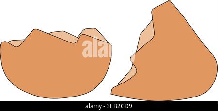 Hühnereischale. Eifarbene Komposition handgezeichnete Illustration. Vektorgrafik Strichgrafik. Banner, Poster, Geschenkpapier, Aufkleber, Druck, moderne Küche Stock Vektor