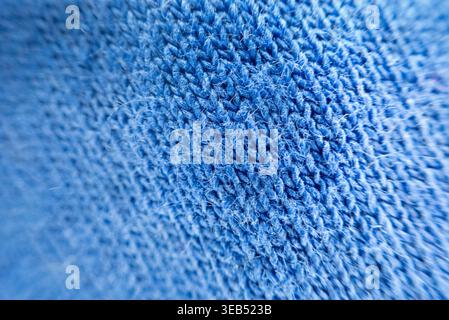 Nahaufnahme des Texturhintergrunds aus blauem Denim-Gewebe Stockfoto