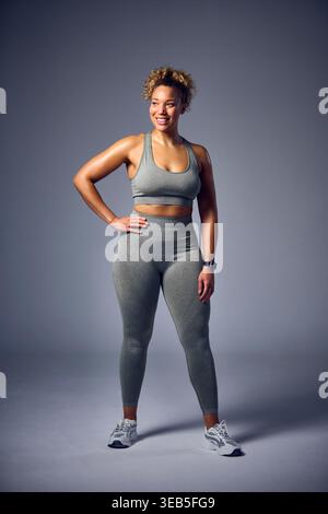 sportbekleidung, Sport, Modell in Übergröße, Sportbekleidung, Spaß, Leben Stockfoto