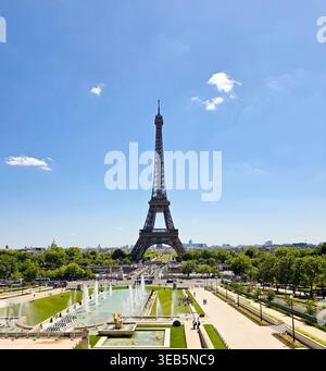 Blick auf den Eiffelturm vom Place du Trocadéro, Paris Stockfoto