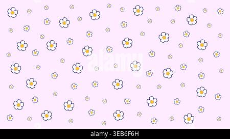 Hintergrund mit weichem rosafarbenem Blumenmuster und eleganten Blüten und sanftem dekorativem Stil. Stock Vektor