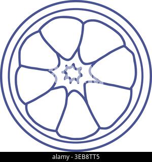 Zitrusfrucht-Schnitt Vektor-Linie Kunst Illustration. Stock Vektor
