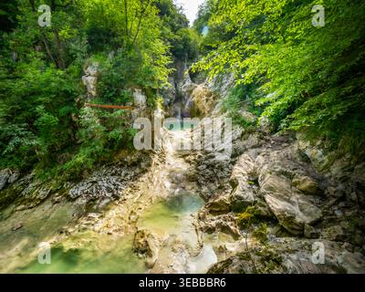 Wanderweg der sieben Wasserfälle (Staza 7 slapova) in Buzet, Istrien, Kroatien, Europa Stockfoto