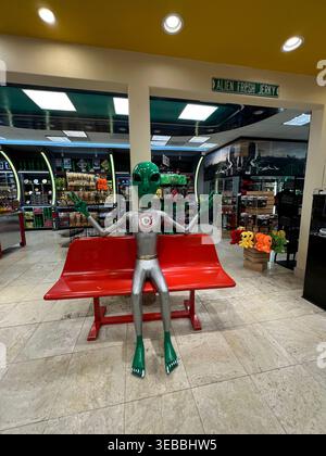 Alien Fresh Jerky ROAD ATTRACTION, Alien Show 8. Juni 2021 in Baker California. Foto: Jennifer Graylock-Alamy 917-519-7666 Stockfoto