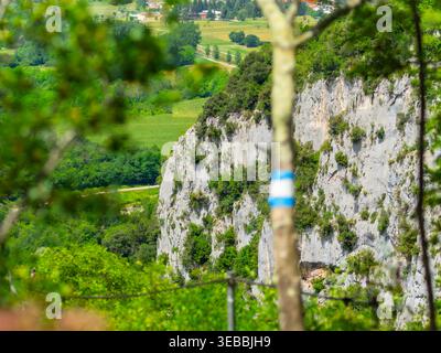 Wanderweg der sieben Wasserfälle (Staza 7 slapova) in Buzet, Istrien, Kroatien, Europa Stockfoto