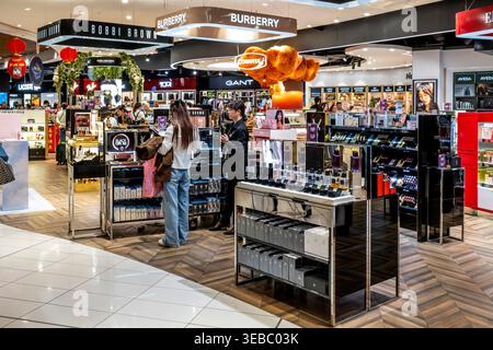 Duty-Free/Tax-Free-Shopping Am Auckland International Airport, Neuseeland. Stockfoto