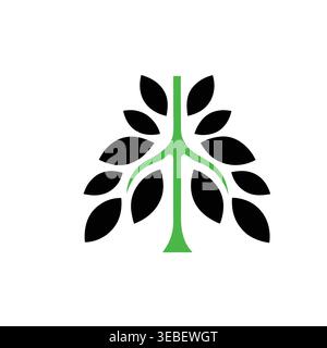 Titel: Abstraktes Logo Für Baumlunge Und Atemgesundheit Stock Vektor