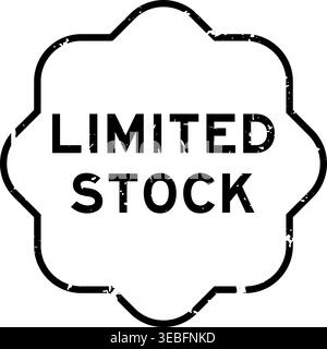Grunge Black Limited Stock Wort quadratischer Siegelstempel auf weißem Hintergrund Stock Vektor
