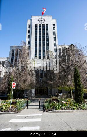 Rathaus von Vancouver an der West 12th Avenue in Vancouver, British Columbia, Kanada Stockfoto