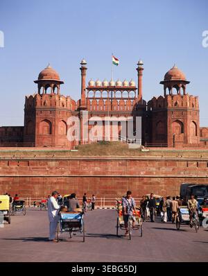 Indien. Delhi. Rotes Fort. Lahori-Tor. Stockfoto