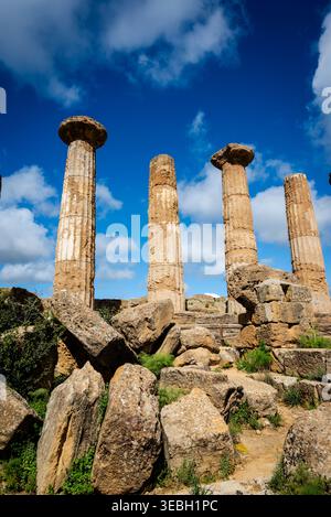 Tempel des Herakles, Agrigento, Ende des 6. Jahrhunderts v. Chr., Sizilien, Italien Stockfoto