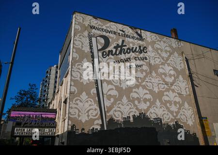 Der historische The Penthouse Nachtclub entlang der Seymour Street im Zentrum von Vancouver, BC. Stockfoto