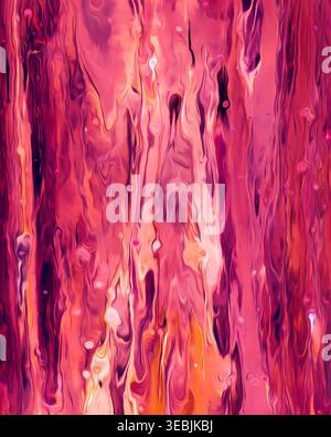 Hochauflösende, fließende Malerei mit kräftigen marmorierten Wirbeln und lebendigen Farbflüssen. Perfekt für psychedelisches Branding, moderne Kunst und dynamische Hintergründe. Stockfoto