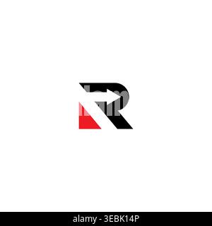 Vektorvorlage mit Pfeil-Logo des Buchstaben R Stock Vektor
