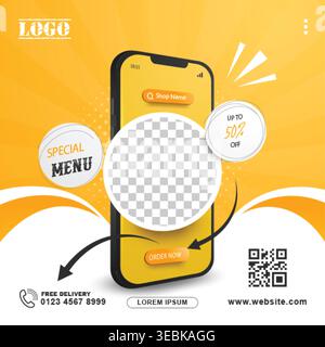 Special Pizza Social Media Post Stock Vektor