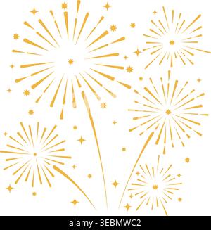 Feuerwerk mit Sternen und Funken Stock Vektor