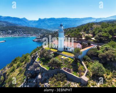 FAR del Cap Gros in Port de Soller - Mallorca, Balearen, Spanien Stockfoto
