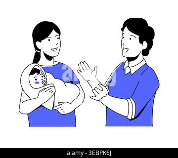 Happy Parenthood – Bunte Flache Illustration Stock Vektor