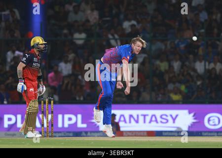 Neu-Delhi, Delhi, Indien. April 2026. Kyle Jamieson von Delhi Capitals während Delhi Capitals vs Royal Challengers Bengaluru, 39. Match, Indian Premier League 2026 im Arun Jaitley Stadium, New Delhi, Indien am 27. April 2026. (Kreditbild: © Avijit das/ZUMA Press Wire) NUR REDAKTIONELLE VERWENDUNG! Nicht für kommerzielle ZWECKE! Quelle: ZUMA Press, Inc./Alamy Live News Stockfoto